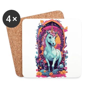 Licorne pastel magique meilleur ami pour les filles - Dessous de verre (lot de 4) - blanc - Devant