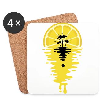 Sunset Lemon juice - Lemon Sunset - Coasters (set of 4) - white - Front