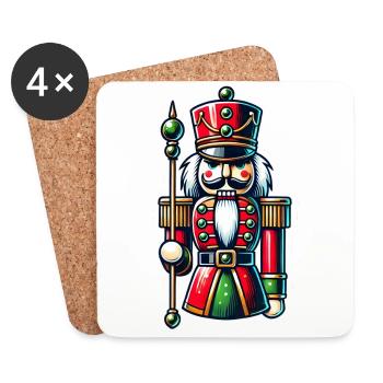 Weihnachtsfigur - Untersetzer (4er-Set) - Weiß - Vorne