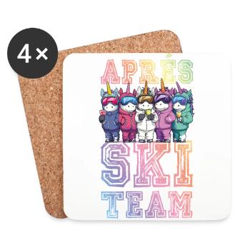 Après-ski Team Unicorn Party - Dessous de verre (lot de 4) - blanc - Devant
