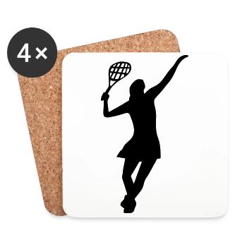 Joueur de tennis féminin - Dessous de verre (lot de 4) - blanc - Devant