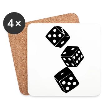 Würfel - Untersetzer (4er-Set) - Weiß - Vorne