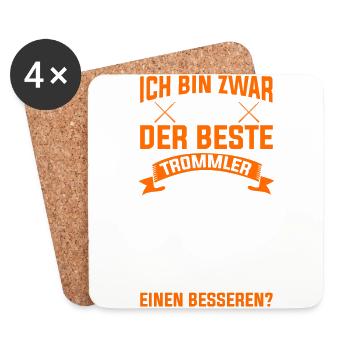 Bester Trommler Kleine Trommel Musikverein Musiker - Untersetzer (4er-Set) - Weiß - Vorne