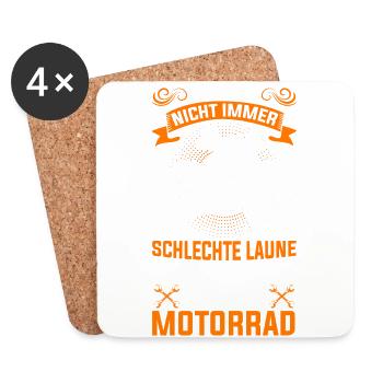 Motorradfahrer Bike Biker Motorrad - Untersetzer (4er-Set) - Weiß - Vorne