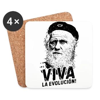 VIVA la evolucion Darwin Biologie - Untersetzer (4er-Set) - Weiß - Vorne