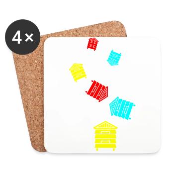 Apiculteur - Dessous de verre (lot de 4) - blanc - Devant