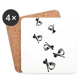 Base-ball - Dessous de verre (lot de 4) - blanc - Devant