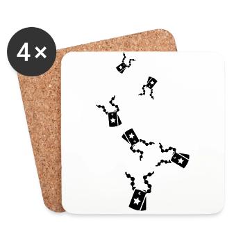Icône d’icône de badge - Dessous de verre (lot de 4) - blanc - Devant
