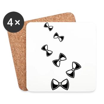 Bow Tie Gentleman - Coasters (set of 4) - white - Front