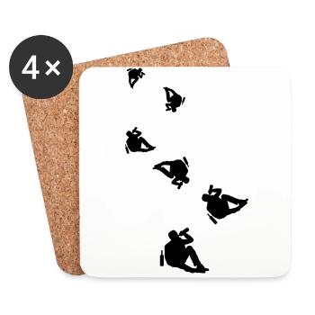 Drinking alcohol man - Coasters (set of 4) - white - Front