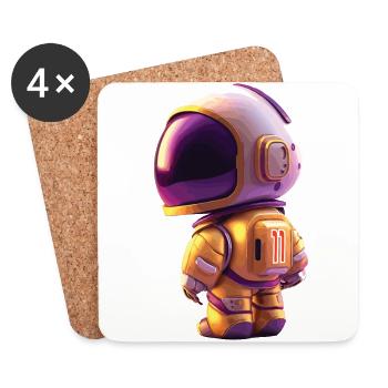 Space Kid Young Astronaut Birthday Eleven - Dessous de verre (lot de 4) - blanc - Devant