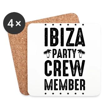 Ibiza Party Crew - Untersetzer (4er-Set) - Weiß - Vorne