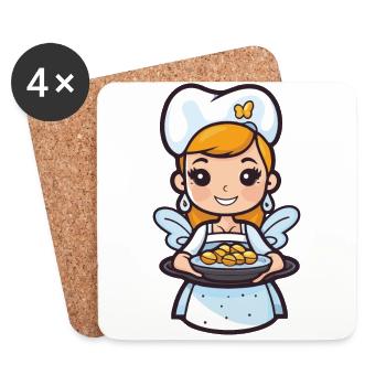 Fee Backen Kochen Niedlich - Untersetzer (4er-Set) - Weiß - Vorne