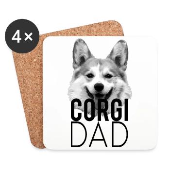Corgi Dad - Hunde Papa Geschenk - Untersetzer (4er-Set) - Weiß - Vorne