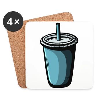 To Go Shake coffee drink - Coasters (set of 4) - white - Front