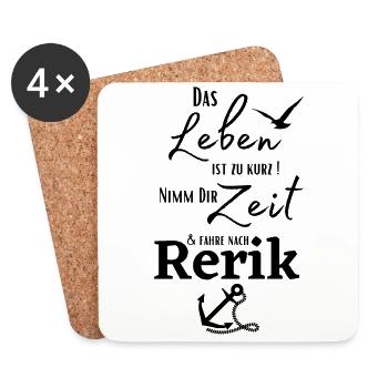 Rerik-Das Leben ist zu kurz.../Ostseebad Rerik - Untersetzer (4er-Set) - Weiß - Vorne