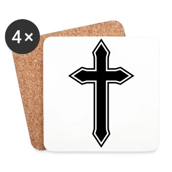 Cross symbol icon - Coasters (set of 4) - white - Front