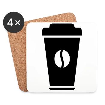 Kaffee Symbol - Untersetzer (4er-Set) - Weiß - Vorne