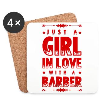 Fille amoureuse d’un barbier - Dessous de verre (lot de 4) - blanc - Devant