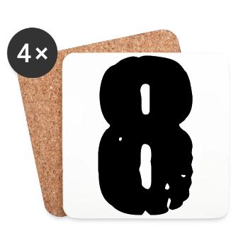Maillot à 8 chiffres - Dessous de verre (lot de 4) - blanc - Devant