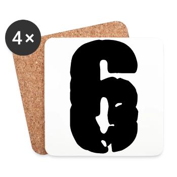 Maillot numéro 6 - Dessous de verre (lot de 4) - blanc - Devant