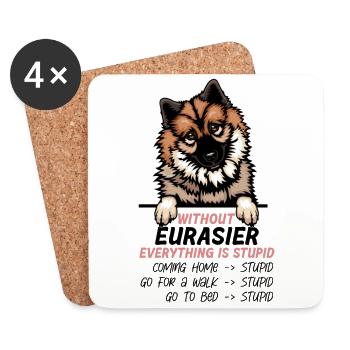 Ohne Eurasier ist alles doof - Untersetzer (4er-Set) - Weiß - Vorne