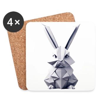 Origami Bunny - Coasters (set of 4) - white - Front
