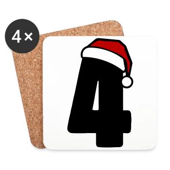 4 Number Christmas - Coasters (set of 4) - white - Front