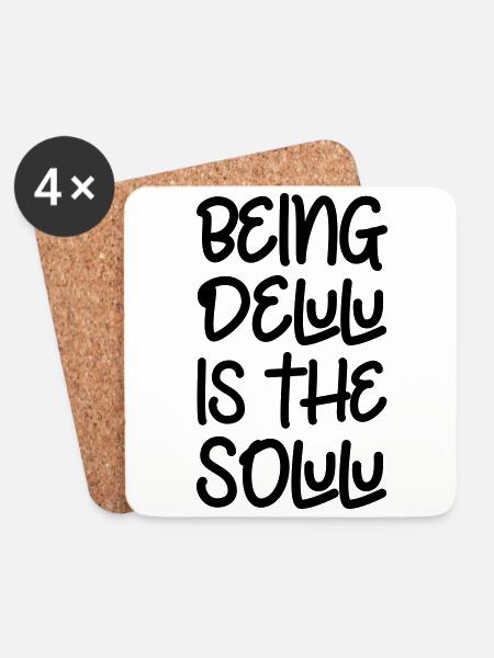 Being delulu is the solulu - Untersetzer (4er-Set) - Weiß