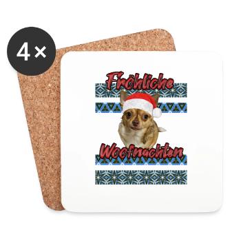Happy Woofnachten - Coasters (set of 4) - white - Front