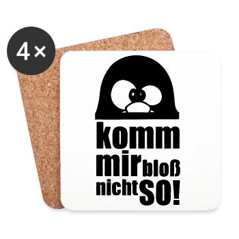 Pinguin Fun Spruch Geschenk Tier lustig - Untersetzer (4er-Set) - Weiß - Vorne