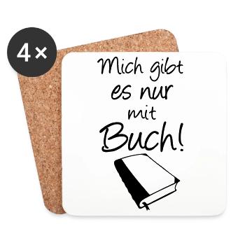 Buch Spruch Bücher Lesen Leser Geschenk - Untersetzer (4er-Set) - Weiß - Vorne