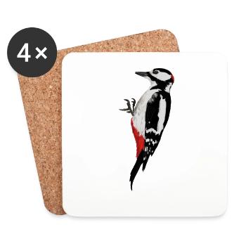 Woodpecker - Coasters (set of 4) - white - Front