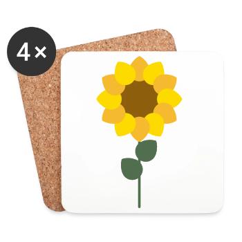 tournesol - Dessous de verre (lot de 4) - blanc - Devant