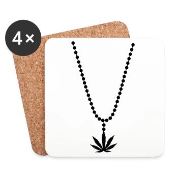 weed cannabis marihuana Halskette necklace - Untersetzer (4er-Set) - Weiß - Vorne
