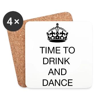 Time to drink and dance - Coasters (set of 4) - white - Front