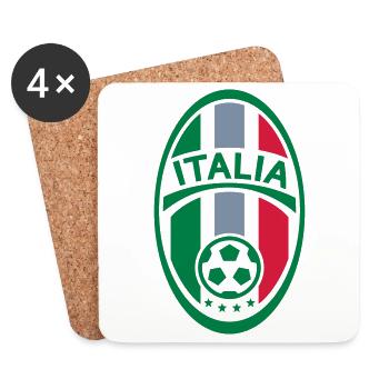 Fußball Abzeichen (Italien) - Untersetzer (4er-Set) - Weiß - Vorne