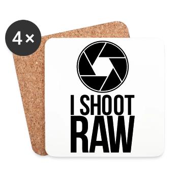 shoot raw - Coasters (set of 4) - white - Front