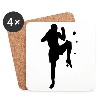 kickboxing - Coasters (set of 4) - white - Front