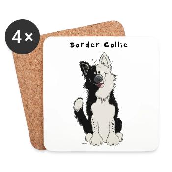 Sweet Border Collie - Coasters (set of 4) - white - Front
