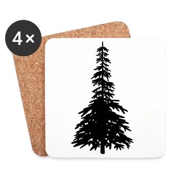 Christmas tree - Coasters (set of 4) - white - Front