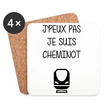 Railway Railwayman Cheminot Train Eisenbahn - Coasters (set of 4) - white - Front