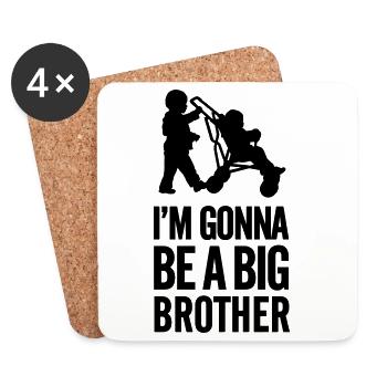 I'm gonna be a big brother baby car - Coasters (set of 4) - white - Front