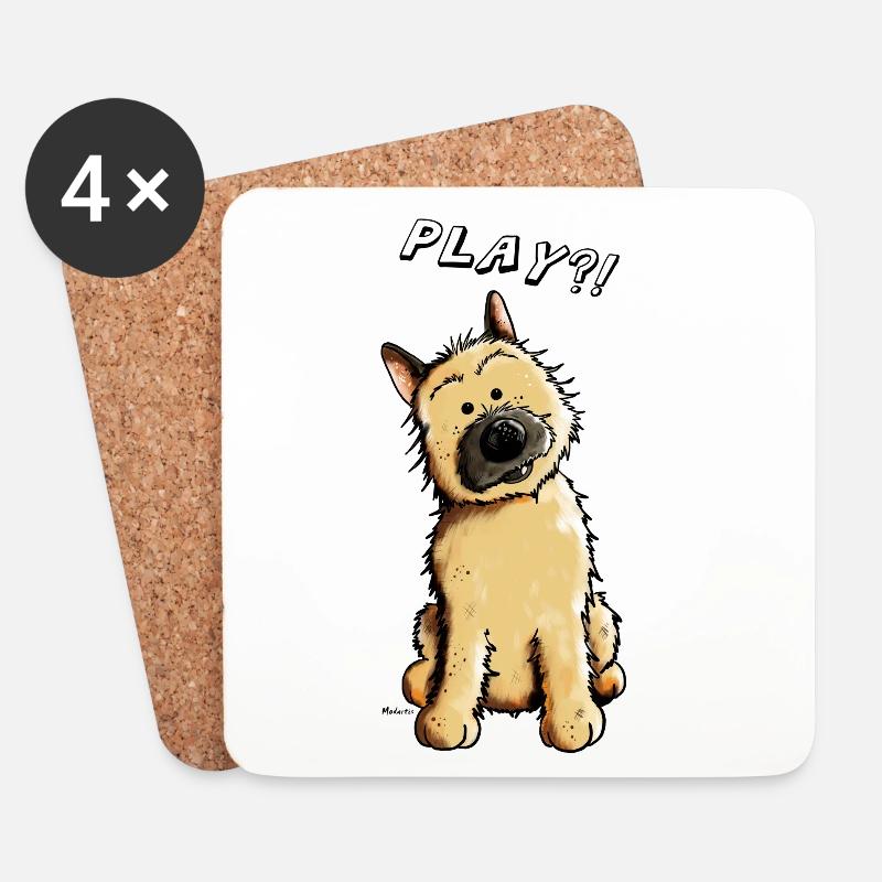 Cairn Terrier Play - Untersetzer (4er-Set) - Weiß