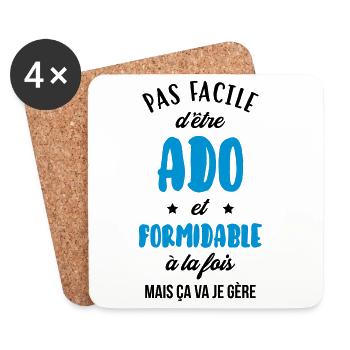 Teenager / Jugendliche / Jugendlicher / Kind - Untersetzer (4er-Set) - Weiß - Vorne