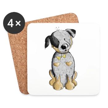 Süßer Australian Cattle Dog - Untersetzer (4er-Set) - Weiß - Vorne