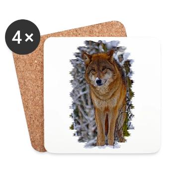 wolf - Untersetzer (4er-Set) - Weiß - Vorne