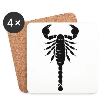skorpion symbol geschenk scorpio logo icon - Untersetzer (4er-Set) - Weiß - Vorne