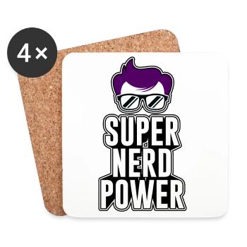 Super Nerd Power. - Untersetzer (4er-Set) - Weiß - Vorne