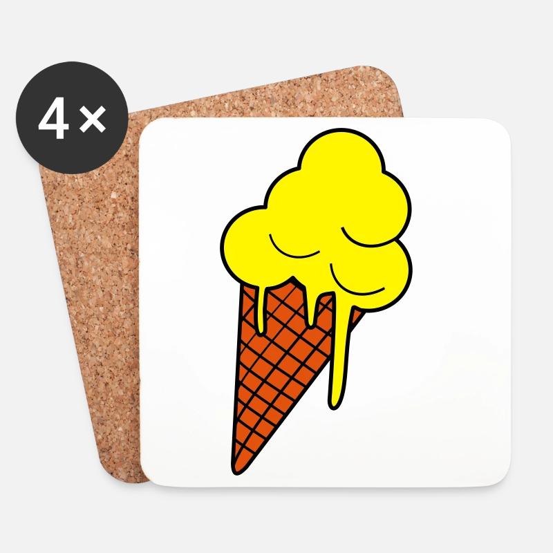Schmelzendes Eis  Pop Art - Untersetzer (4er-Set) - Weiß
